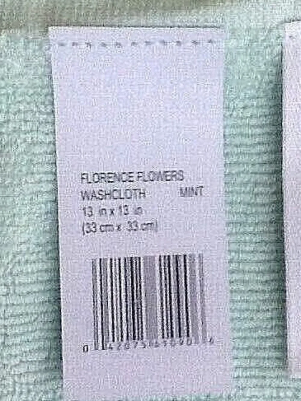 3 Wild Sage Florence Embossed Flowers Cotton Washcloths in MINT GREEN w/ Fringe